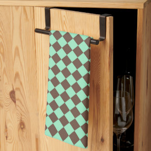 Linge De Cuisine Motif Brown de contrôle du diamant vert