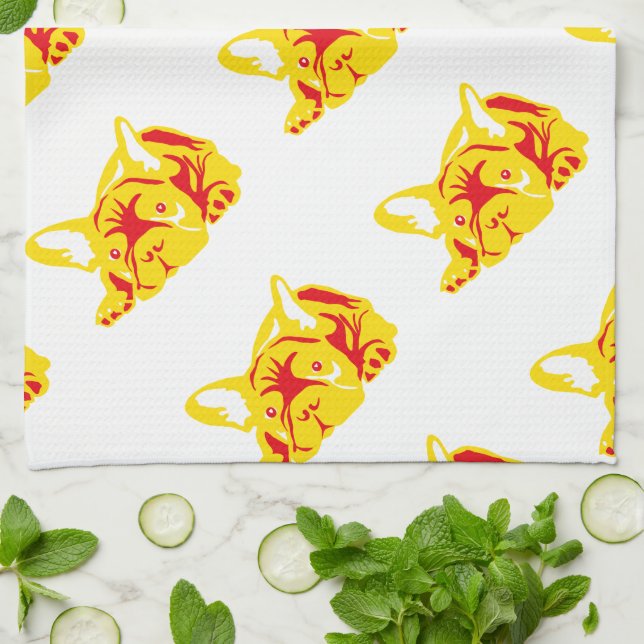 Linge De Cuisine Motif Bulldog (Plié)