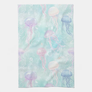 Linge De Cuisine Motif calcaire de méduse océanique
