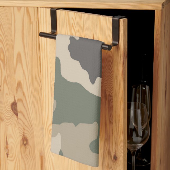 Linge De Cuisine Motif Camo Vert (Pliage en tiers)