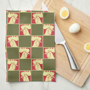 Linge De Cuisine Motif carreau coq