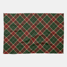 Linge De Cuisine Motif carreau de Noël rouge, crème et vert