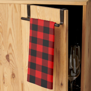 Linge De Cuisine Motif carreaux Buffalo bûcheron noir rouge