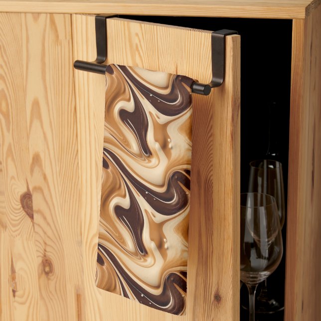Linge De Cuisine Motif carrelé au café liquide (Pliage en tiers)