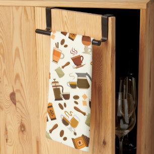 Linge De Cuisine Motif carrelé au café liquide