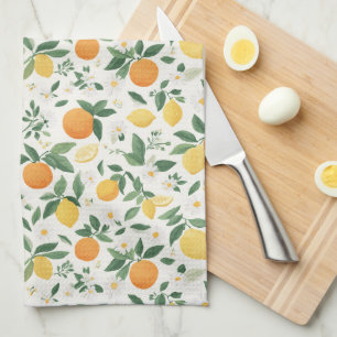 Linge De Cuisine Motif Citron Et Orange 