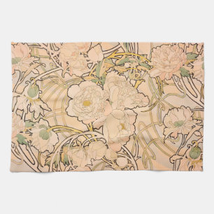 Linge De Cuisine Motif classique Art nouveau de jardin de pivoines 