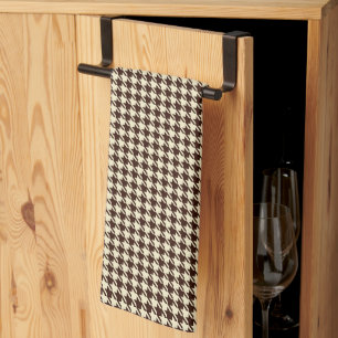 Linge De Cuisine Motif classique Brown ivoire Pepita Houndstooth