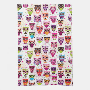 Linge De Cuisine Motif coloré de hibou pour des enfants