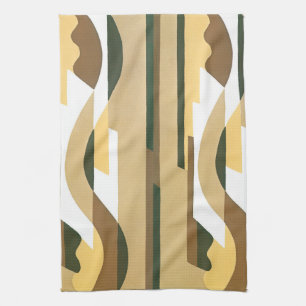 Linge De Cuisine Motif courbe Art Déco vintage Jazz Couleurs d'auto