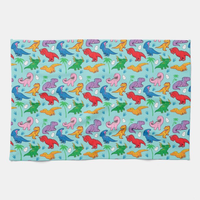 Linge De Cuisine Motif Cute Dinosaur (Horizontal)
