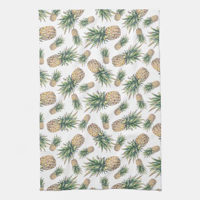 Linge De Cuisine Motif d'ananas d'aquarelle (Vertical)