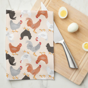 Linge De Cuisine Motif Dancing Chickens