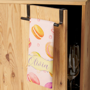 Linge De Cuisine Motif d'aquarelle Macarons personnalisé
