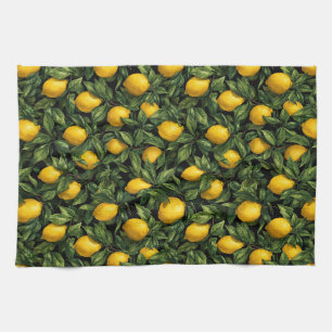 Linge De Cuisine Motif d'arbre de citron agrumes vibrant