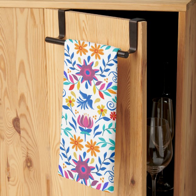 Linge De Cuisine Motif d'art populaire mexicain (Pliage en tiers)