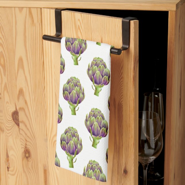 Linge De Cuisine Motif d'artichauts violets (Pliage en tiers)