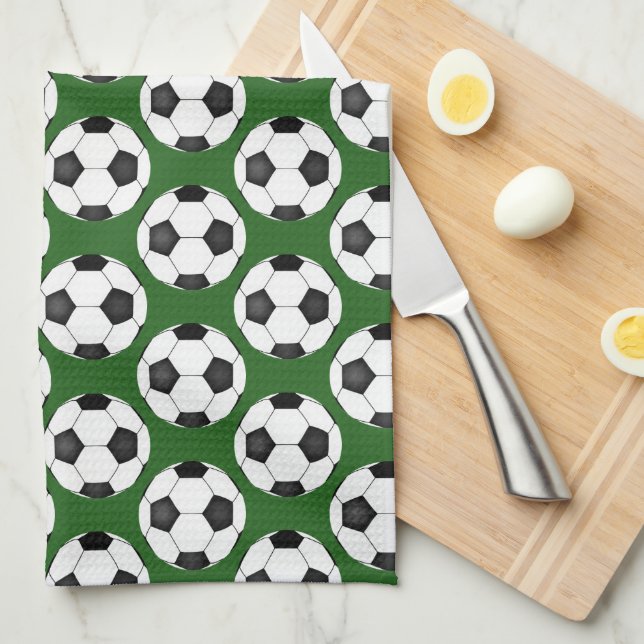 Linge De Cuisine Motif de balle de football (Quart Plié)