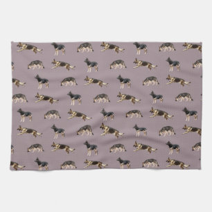 Linge De Cuisine Motif de berger allemand (pourpre)