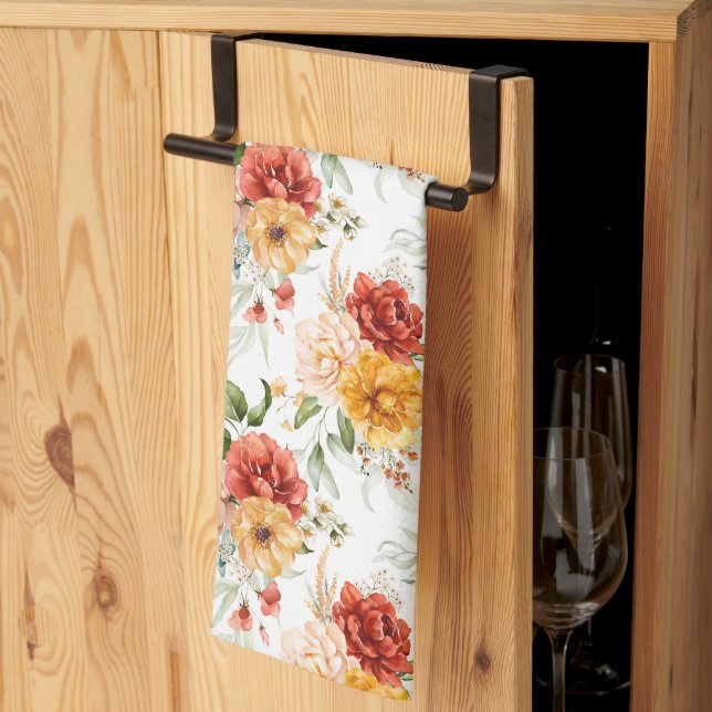 Linge De Cuisine Motif de bouquet de fleurs Red Peony (Pliage en tiers)