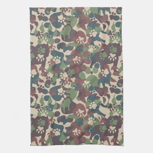 Linge De Cuisine Motif de camouflage de chien (Vertical)