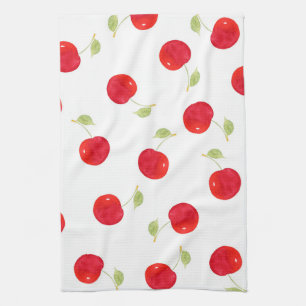 Linge De Cuisine Motif de cerise d'aquarelle