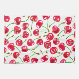 Linge De Cuisine Motif de cerises d'aquarelle
