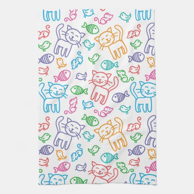 Linge De Cuisine motif de chat (Vertical)
