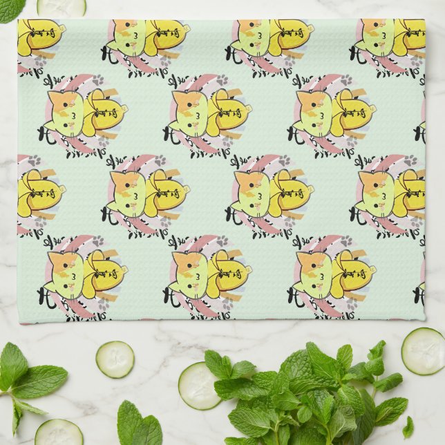 Linge De Cuisine Motif de chat banana en train de pleurer (Plié)