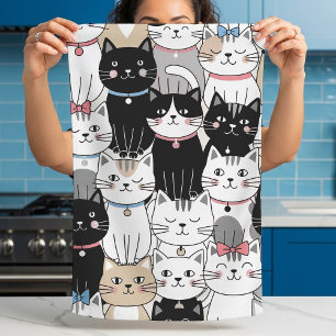 Linge De Cuisine Motif de chat fantaisiste mignon