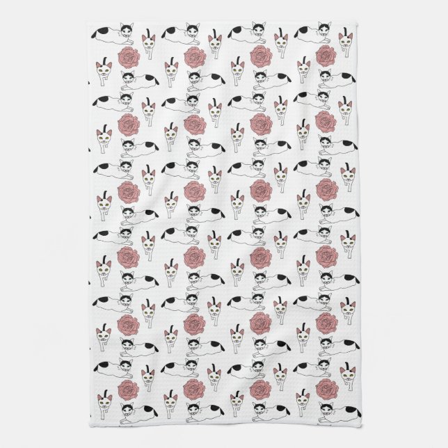 Linge De Cuisine Motif de chat mignon (Vertical)