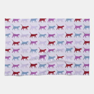 Linge De Cuisine Motif de chat qui marche violet