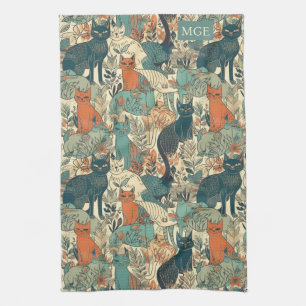 Linge De Cuisine Motif de chats monographiques personnalisés