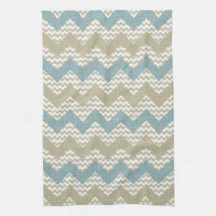 Linge De Cuisine Motif de Chevron sur la texture de toile