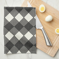 Motif de circuit Art Déco Black Off White Diamonds