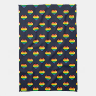 Linge De Cuisine Motif de coeur Rainbow 8 Bit