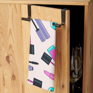 Linge De Cuisine Motif de cosmétiques rose et violet