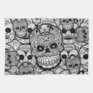Linge De Cuisine Motif de crânes de sucre