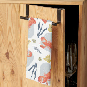 Linge De Cuisine Motif de crustacés langouste sous l'eau