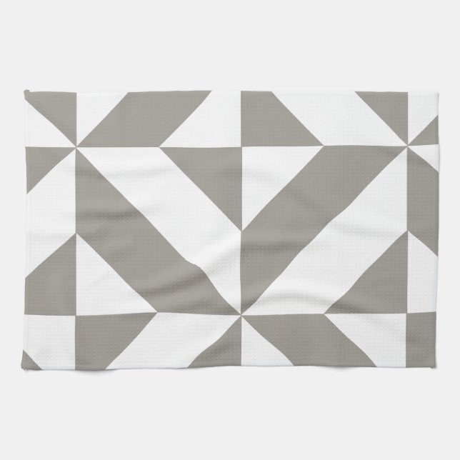 Linge De Cuisine Motif de cube géométrique gris argenté (Horizontal)