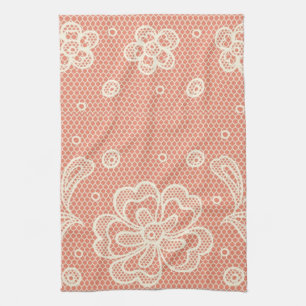 Linge De Cuisine Motif de dentelle, cru 4 de fleur