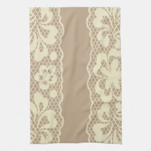 Linge De Cuisine Motif de dentelle, cru 7 de fleur