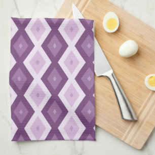 Linge De Cuisine Motif de diamant violet