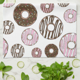 Linge De Cuisine Motif De Donuts, Donuts Roses, Donuts Brown