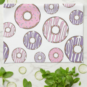 Linge De Cuisine Motif De Donuts, Donuts Roses, Donuts Violets