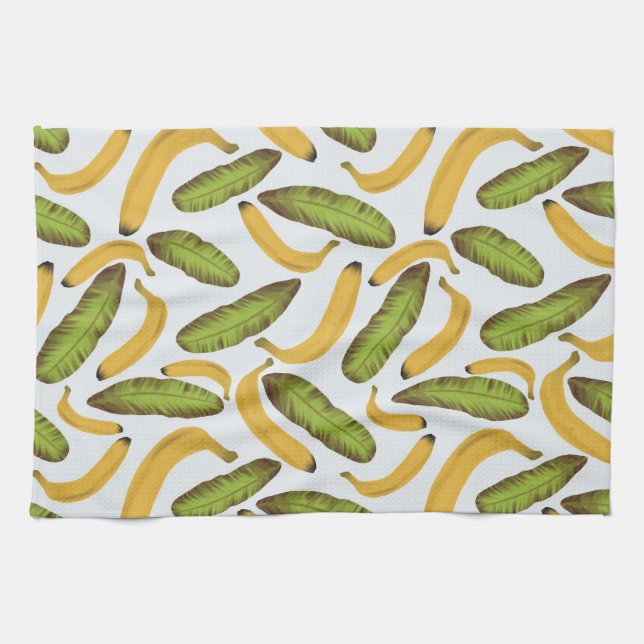 Linge De Cuisine Motif de feuille de banane tropicale (Horizontal)