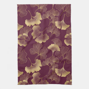 Linge De Cuisine Motif de feuille de ginkgo d'or d'automne