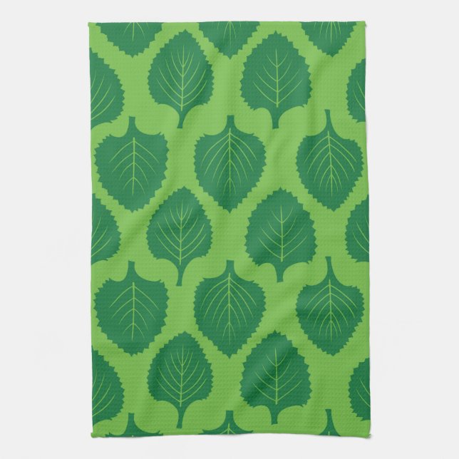 Linge De Cuisine Motif de feuille de Herbe verte (Vertical)