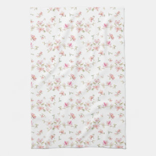 Linge De Cuisine Motif de fleur rose mou d'aquarelle