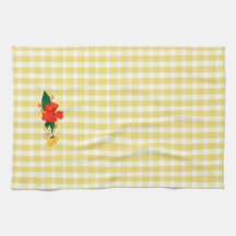 Motif de fleur sauvage simple jaune tartan